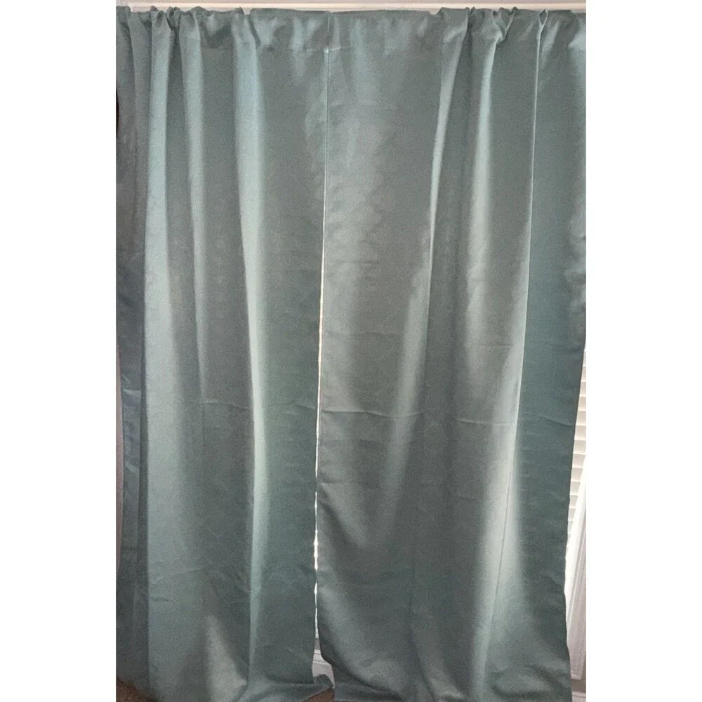 (2) Blue Light Filtering Blackout Curtain Panels 37 x 84 Rod Pocket and Loops